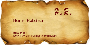 Herr Rubina névjegykártya